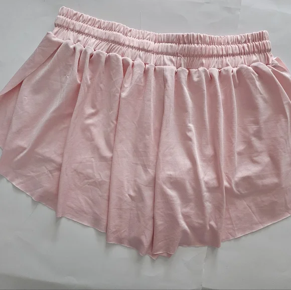 Pink Flowy Balletcore Shorts - Picture 2 of 7